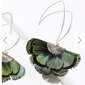 Feather Fan hoop earring